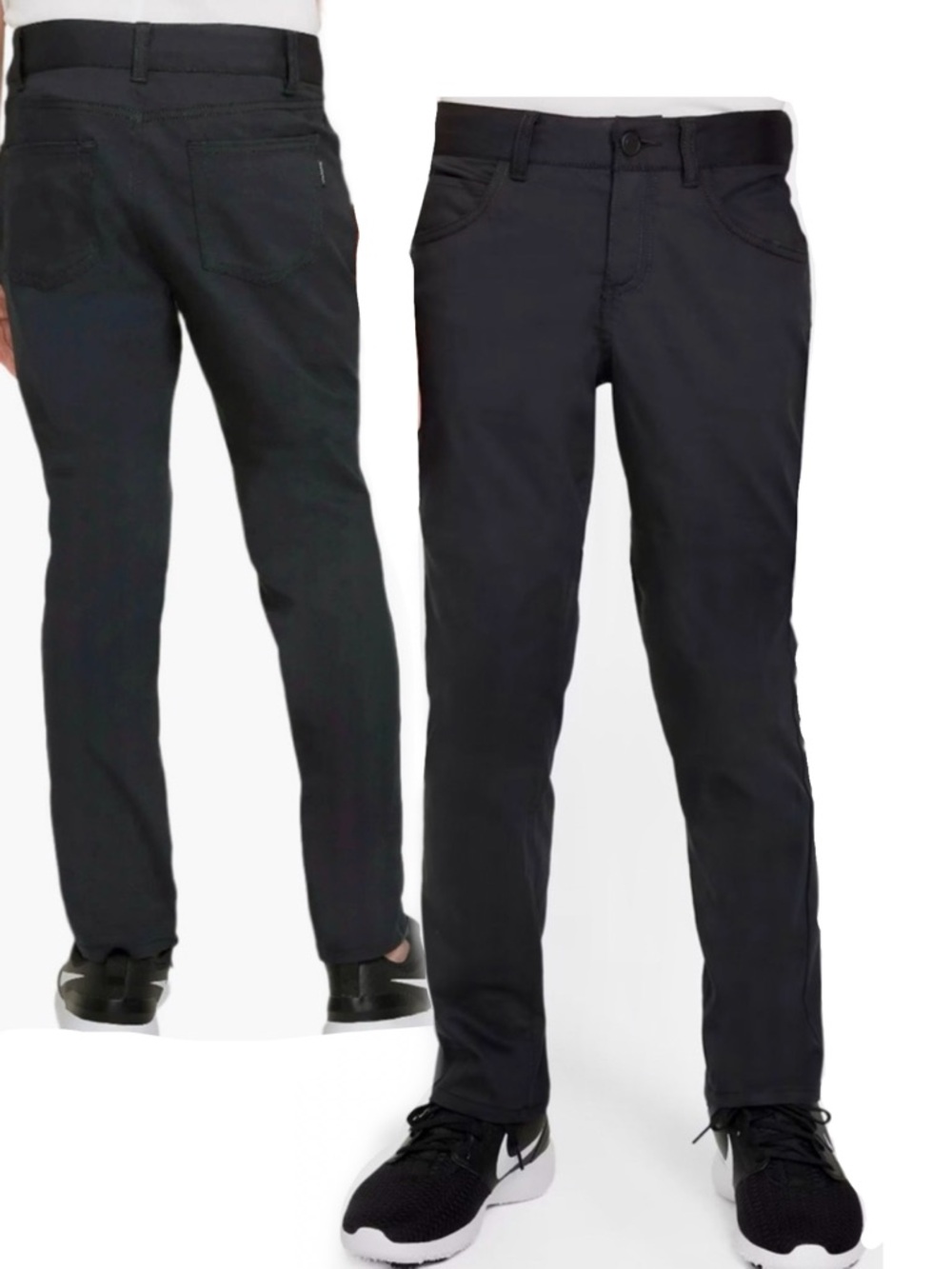 NIKE Dri-Fit Boys Black 5 Pocket Golf Pants